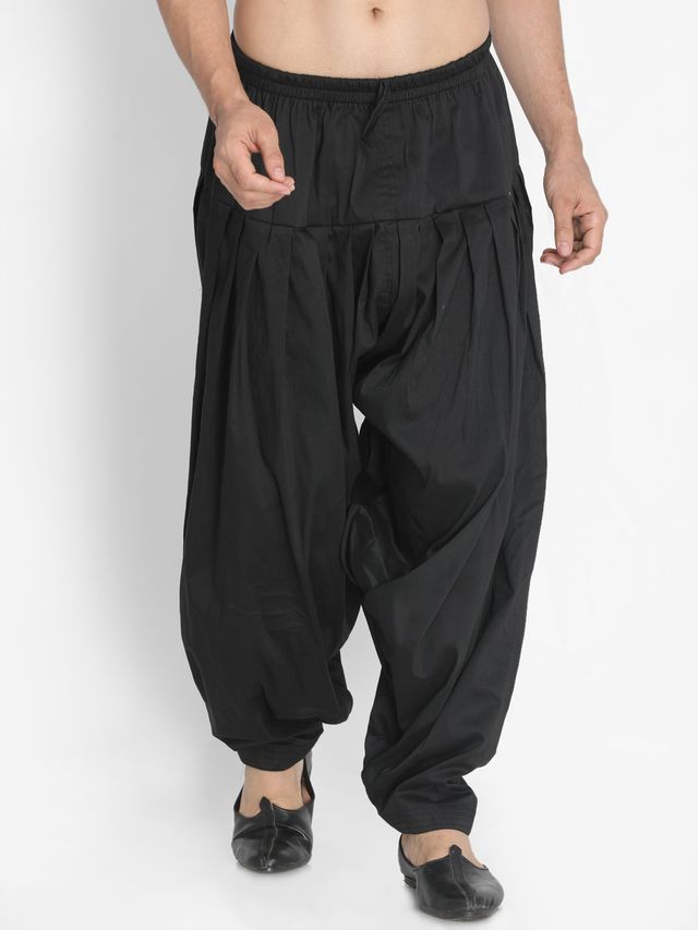 Men's Black Cotton Blend  Pyjama