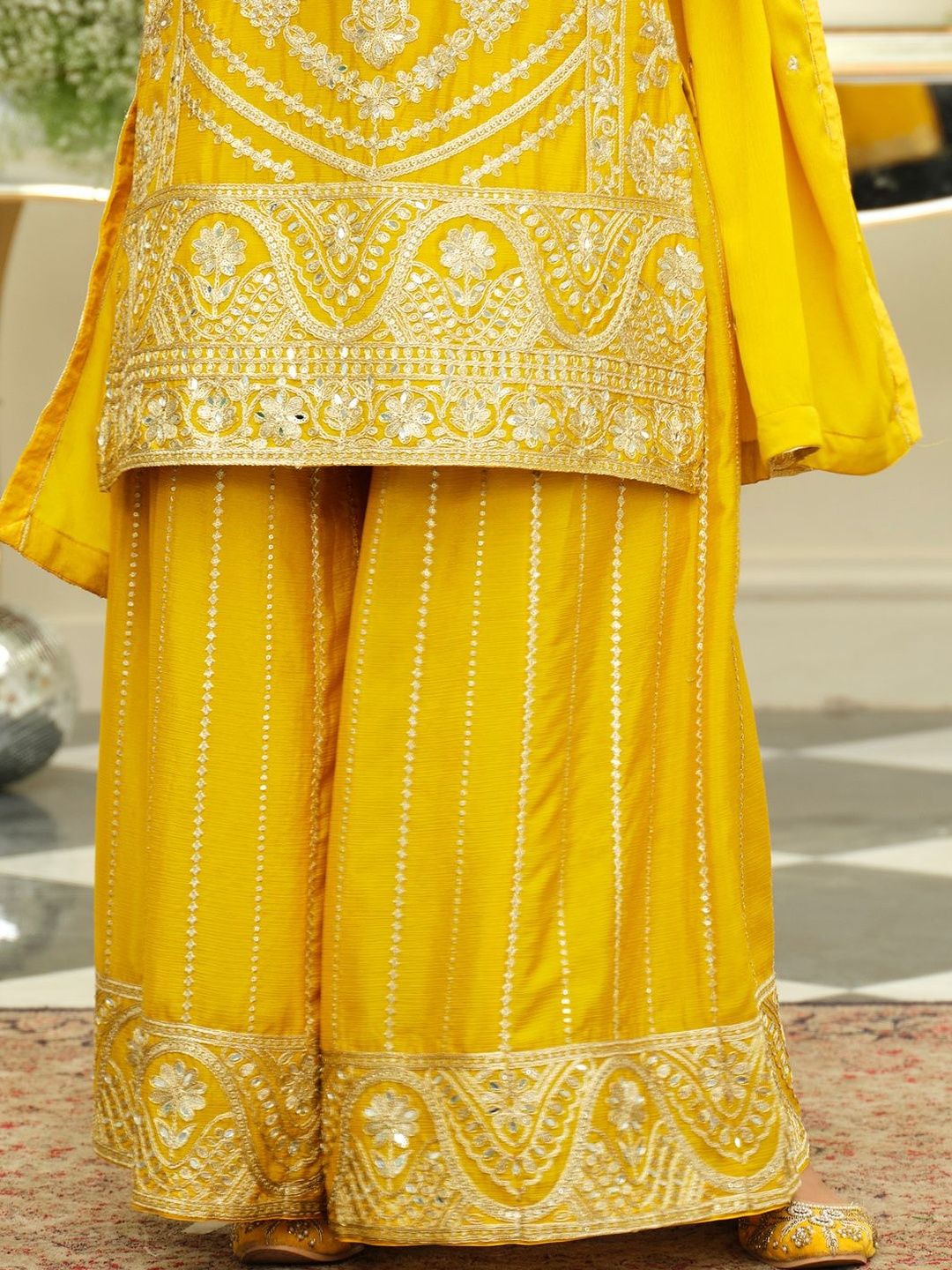 Women Ethnic Motifs Embroidered Kurta with Palazzos & Dupatta