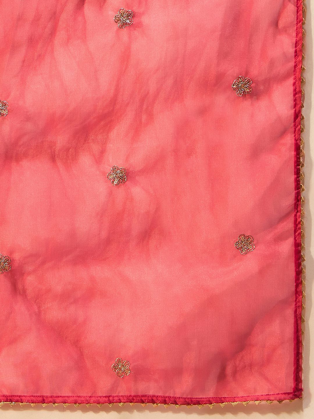 Dhiyona IE Leheriya Embroidered Thread Work Chanderi Silk Kurta With Trousers & Dupatta
