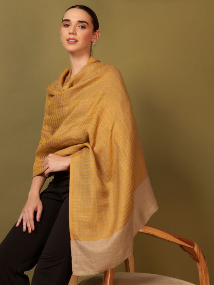 Dhiyona PA Striped Woven Design Woollen Reversible Shawl