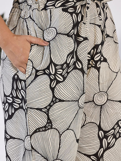 Dhiyona IE Floral Printed Sequinned Pure Cotton Straight Kurta with Trouser & Dupatta