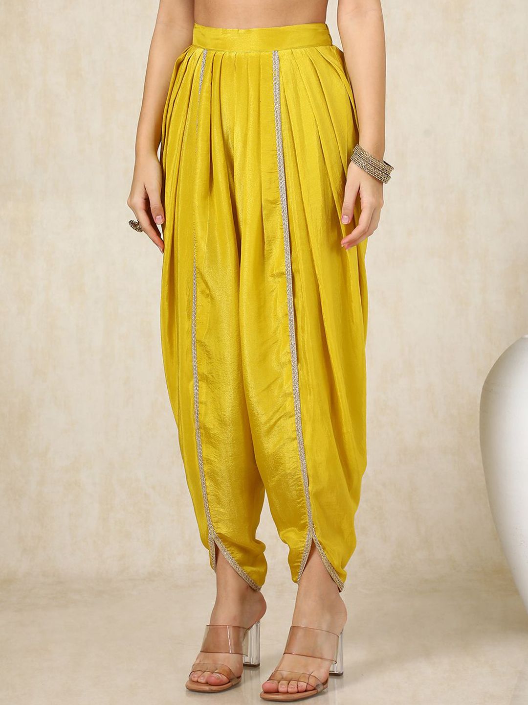 Dhiyona SO Women's Ethnic Motifs Woven Design Straight Kurta with Dhoti Pants & Dupatta