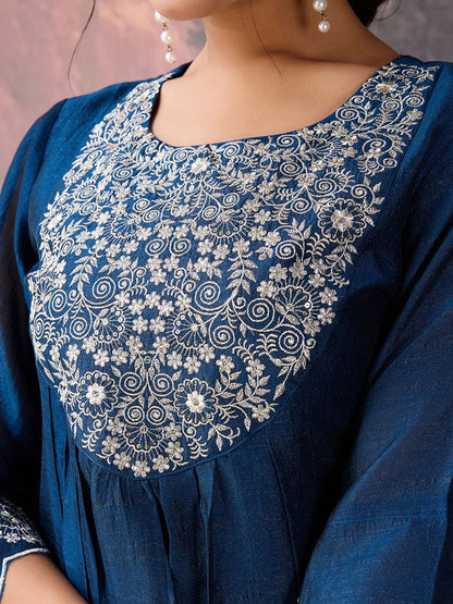 Dhiyona PD Women Embroidered Kurta & Trouser With Dupatta