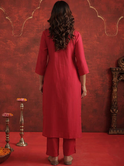 Women Ethnic Motifs Embroidered Regular Thread Work Kurta with Trousers & Dupatta