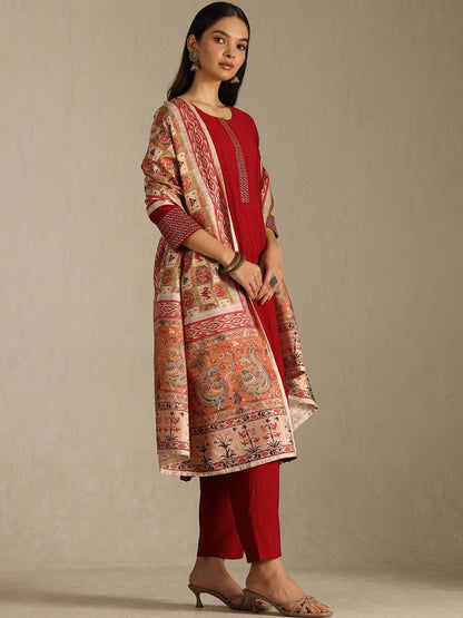 Dhiyona SO Women's Women Woven Design Regular Kurta & Trouser With Dupatta