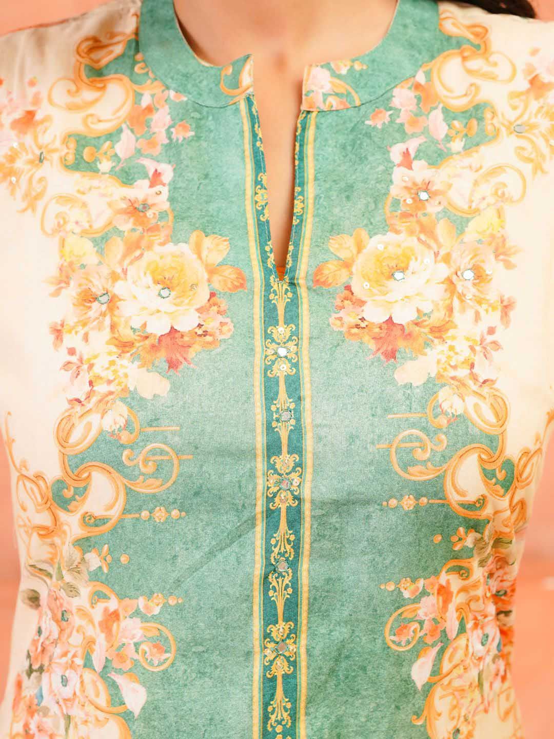 Women Floral Printed Kurta with Palazzos