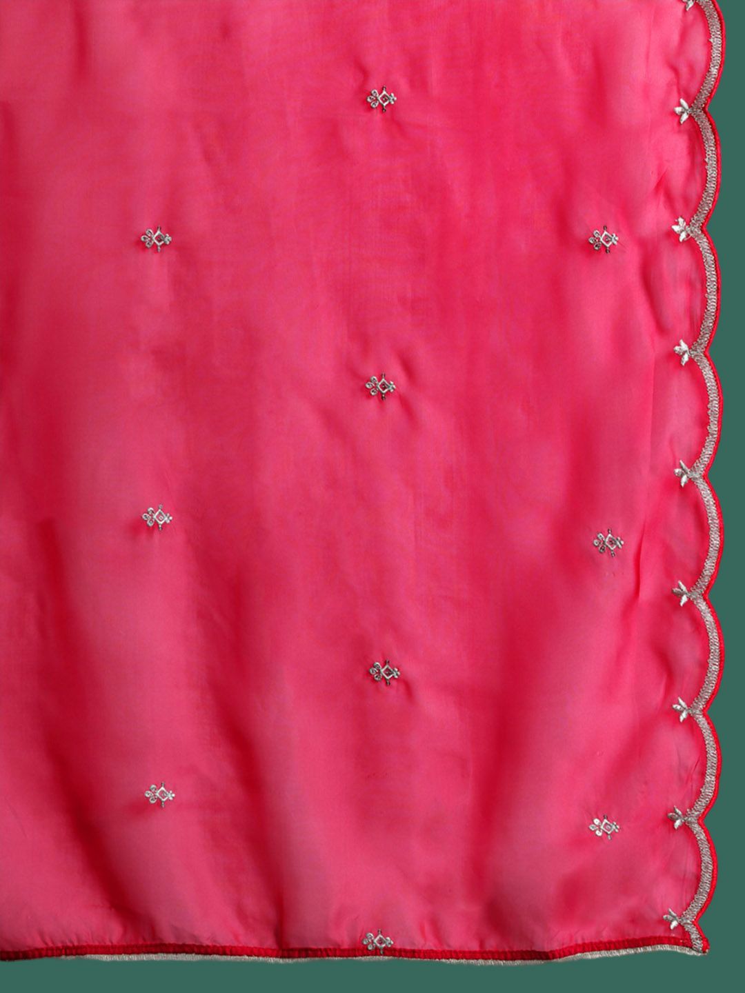 Dhiyona IE Floral Embroidered Liva Straight Kurta With Trousers & Dupatta
