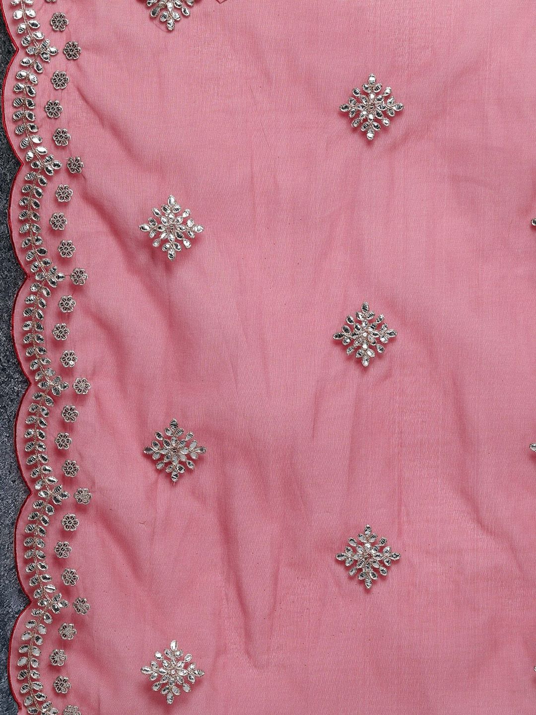 Dhiyona IE Ethnic Motifs Embroidered Gotta Patti Kurta with Trousers & Dupatta