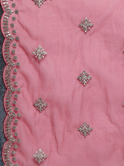Dhiyona IE Ethnic Motifs Embroidered Gotta Patti Kurta with Trousers & Dupatta