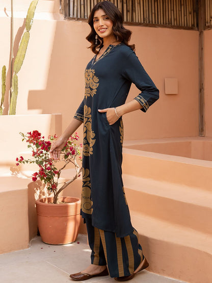 Dhiyona SN Women's Printed Straight Kurta & Palazzo