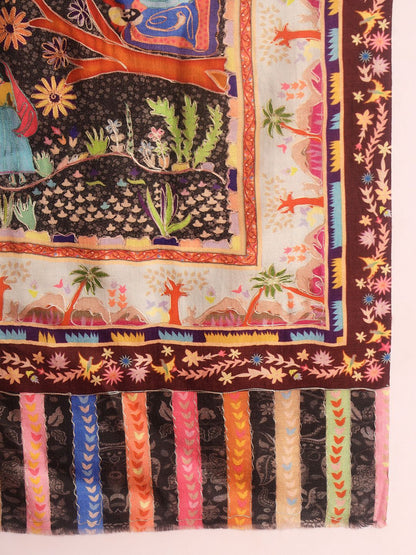 Dhiyona PA Tribal Embroidered Kalamkari Shawl