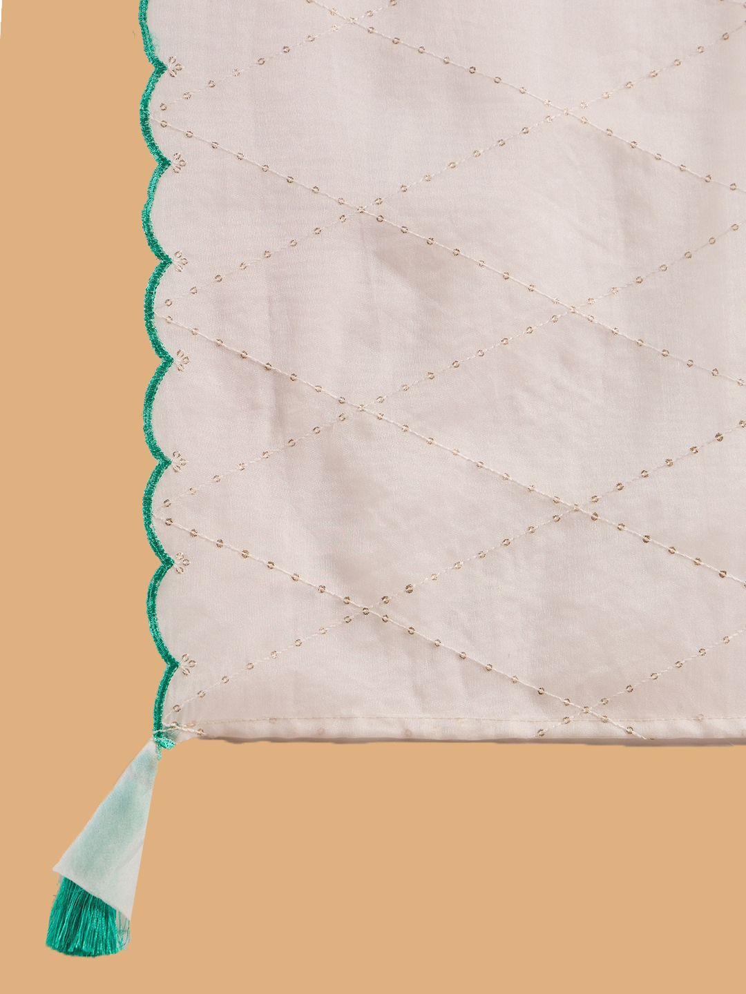 Ethnic Motifs Embroidered A-Line Sequinned Liva Kurta with Trousers & Dupatta