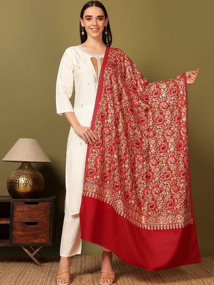 Dhiyona PA Paisley Embroidered Nalki Shawl