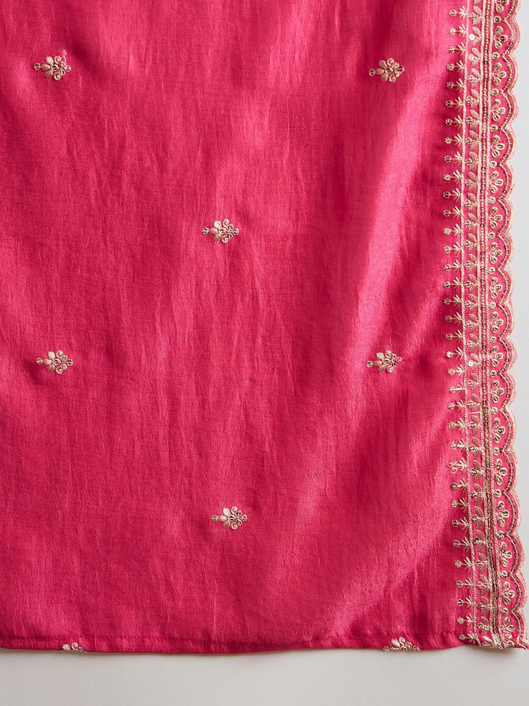 Dhiyona IE Ethnic Motifs Embroidered Thread Work Kurta with Trousers & Dupatta