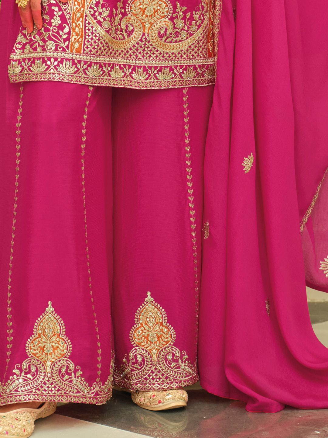 Women Ethnic Motifs Embroidered Kurta with Palazzo & Dupatta