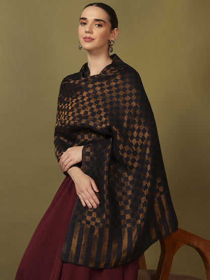Dhiyona PA Checked Woven Design Shawl