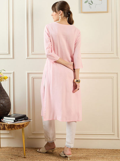 Dhiyona IE Women Floral Embroidered Thread Work Floral Kurta