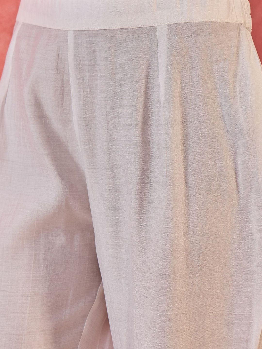 Dhiyona SN Women's Floral Embroidered Notch Neck Kaftan Kurta & Trousers