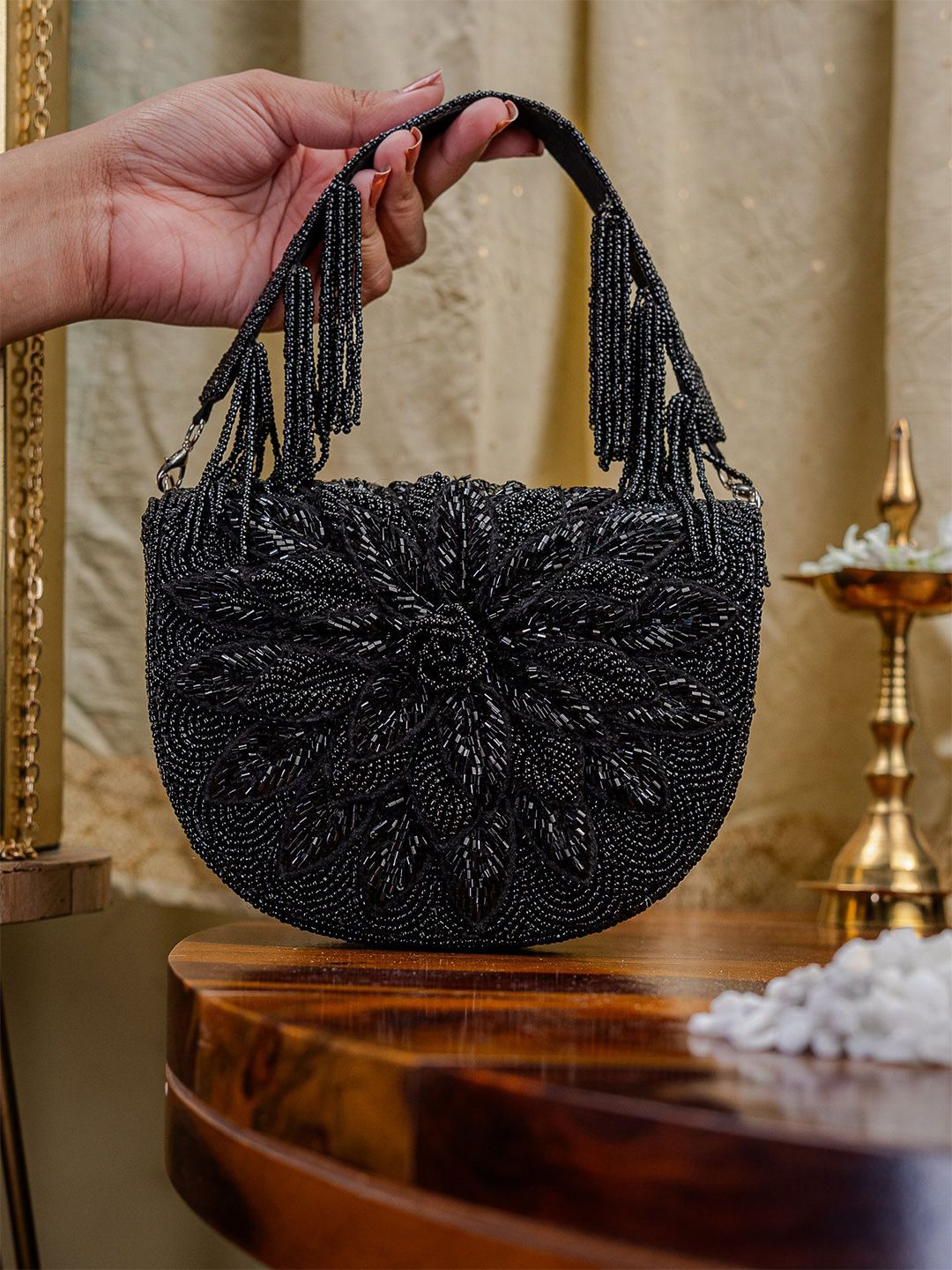 Dhiyona NR Embroidered Foldover Clutch