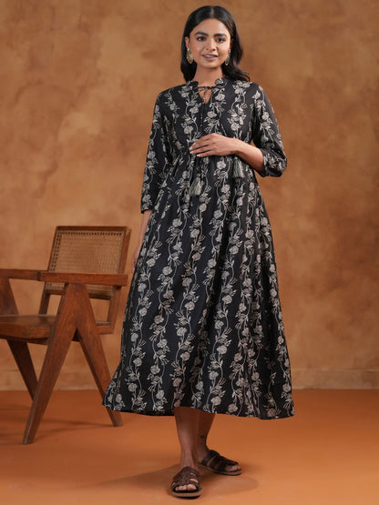 Dhiyona AY Women's Floral Printed Fit & Flared Maternity Ethnic Dresses