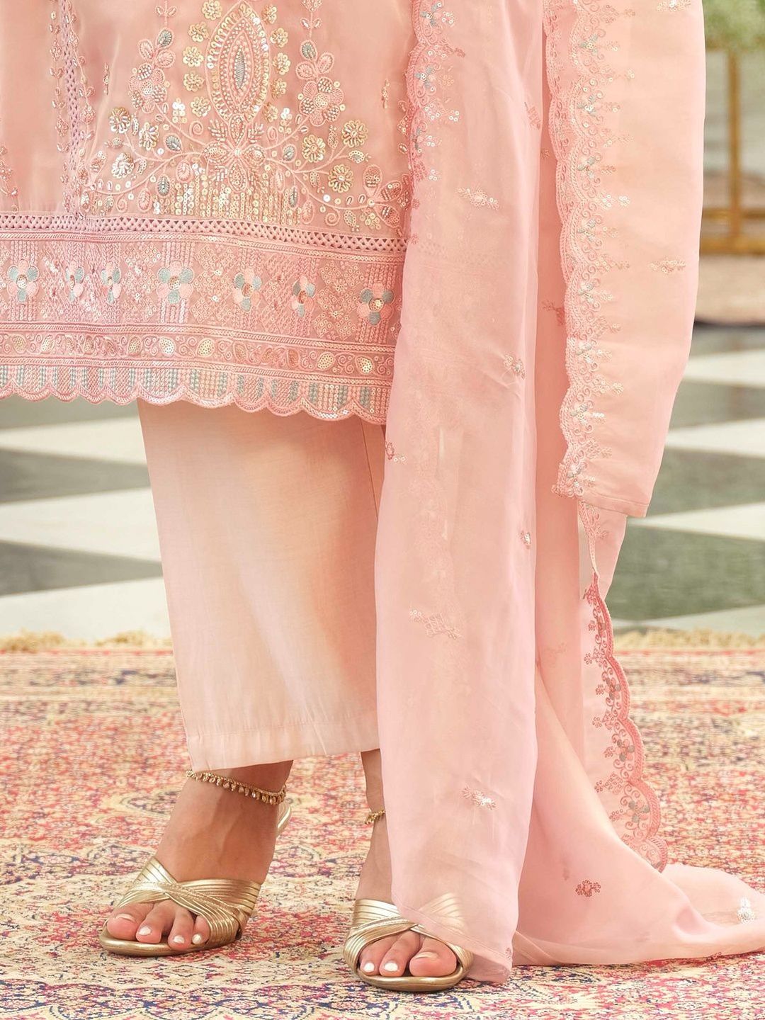 Women Ethnic Motifs Embroidered Kurta with Trousers & Dupatta