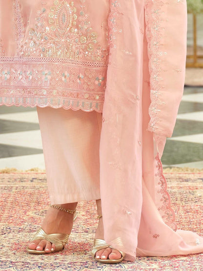 Women Ethnic Motifs Embroidered Kurta with Trousers & Dupatta