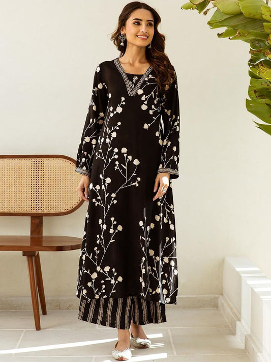 Dhiyona IS Women's Women Floral Printed Kurta with Palazzo