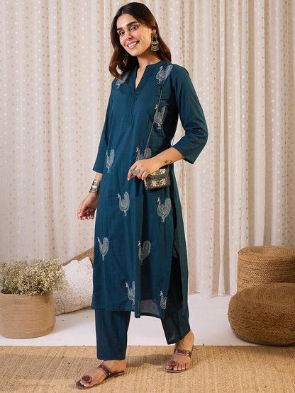 Dhiyona IE Embroidered Pure Cotton Tunic With Trouser