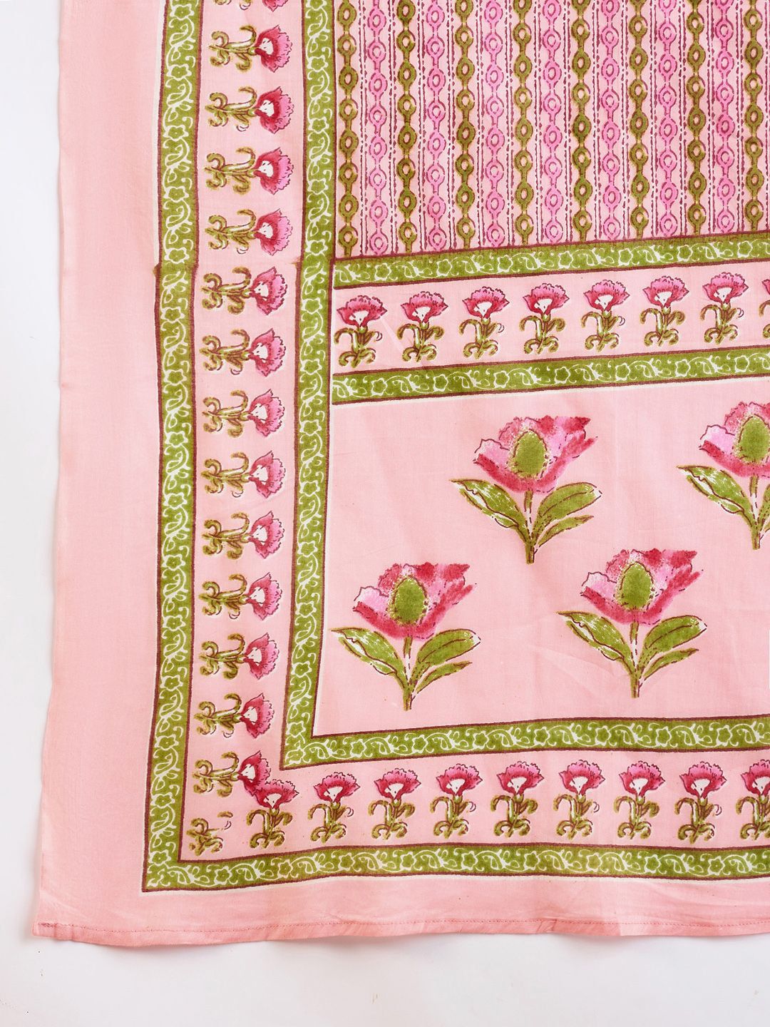 Dhiyona IE Floral Printed Empire Pure Cotton A-Line Kurta With Trousers & Dupatta