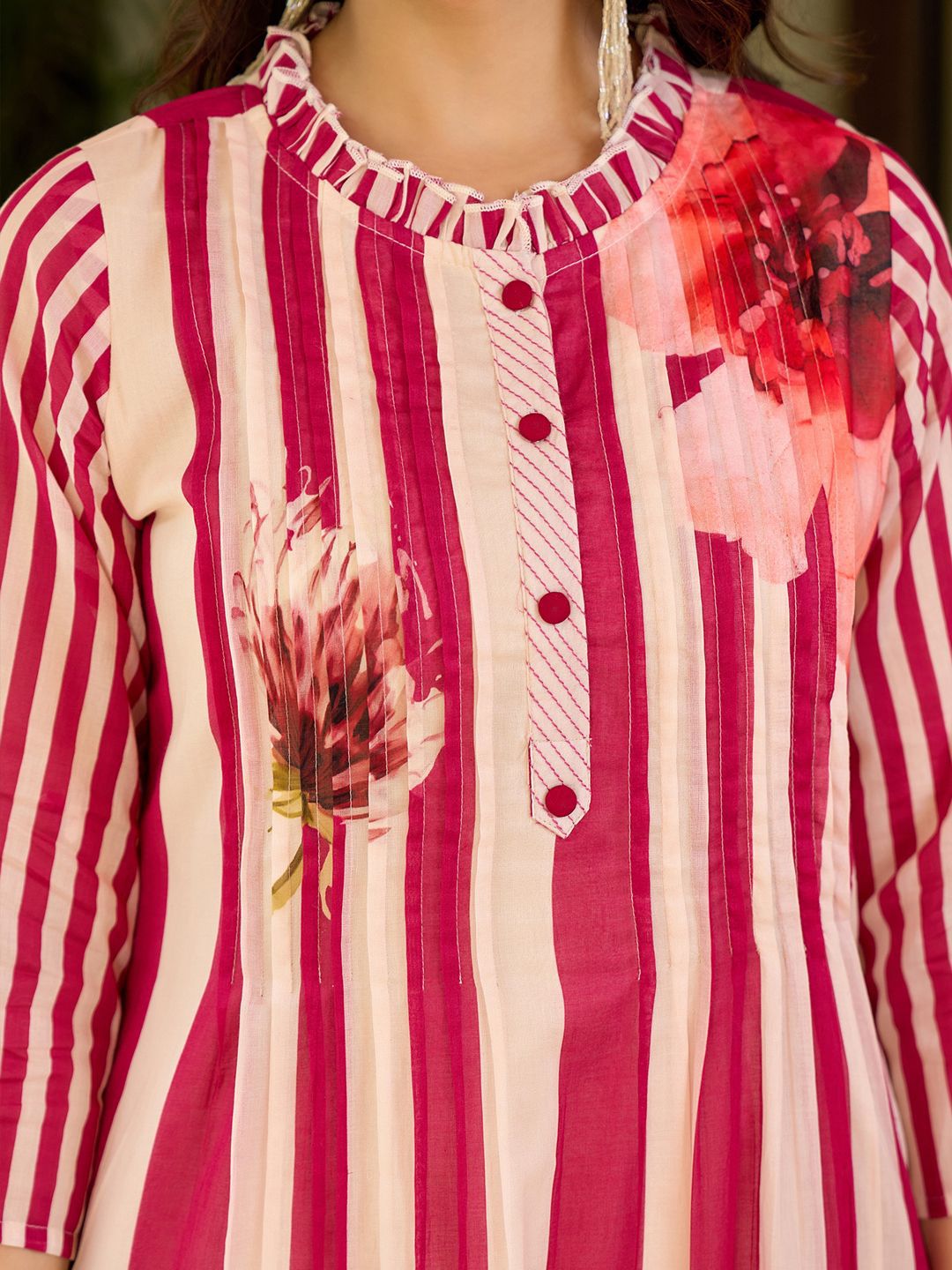 Women Printed Regular Pure Cotton Kurta with Trousers