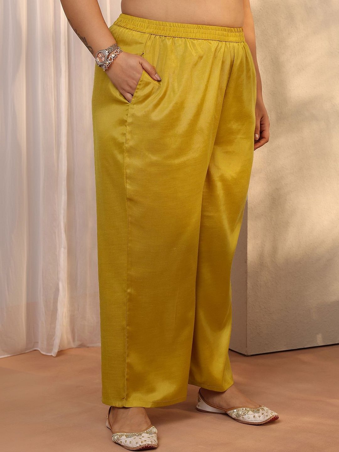 Dhiyona Women's Plus Size Ethnic Motifs Embroidered Kurta with Salwar & Dupatta
