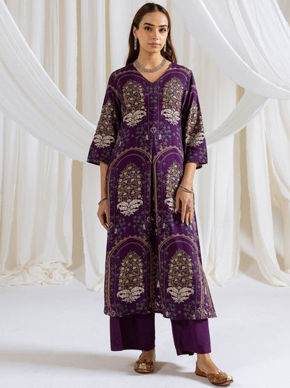 Dhiyona IS Women's Women Floral Printed Regular Kurta with Trousers