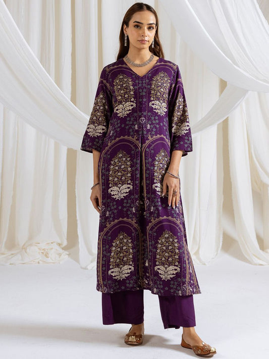 Dhiyona IS Women's Women Floral Printed Regular Kurta with Trousers