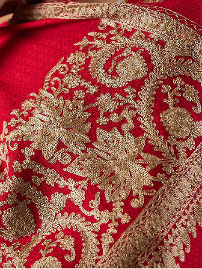 Dhiyona PA Floral Embroidered Fringed Shawl