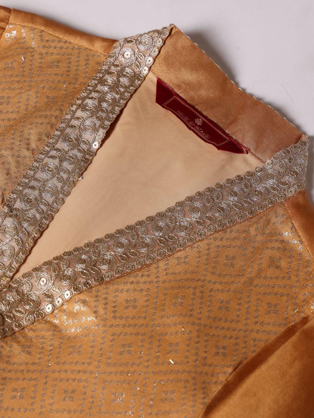 Dhiyona PD Women Woven Design Straight Kurta With Trouser And Dupatta
