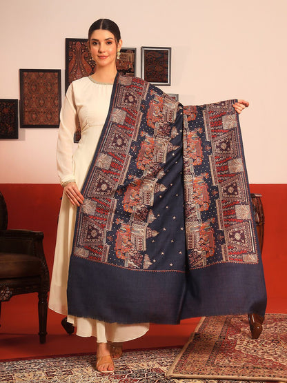 Dhiyona PA Paisley Embroidered Woollen Shawl