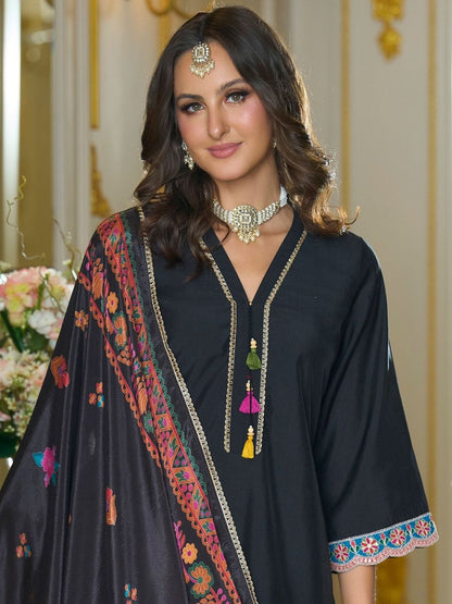 Women Ethnic Motifs Embroidered Kurta with Trousers & Dupatta