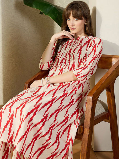 Dhiyona IE Printed Pure Cotton Tunic With Trouser