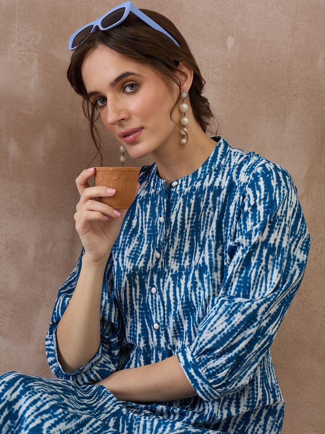 Women Printed Regular Pure Cotton Kurta with Trousers