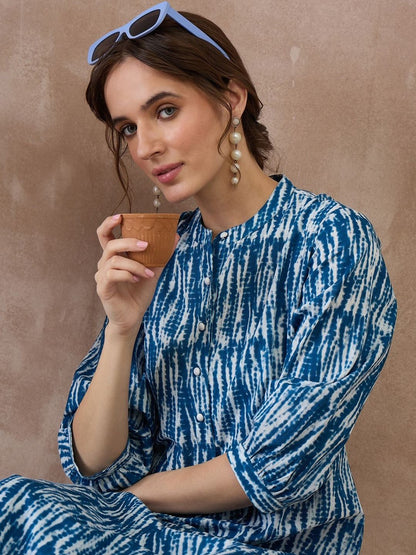 Women Printed Regular Pure Cotton Kurta with Trousers