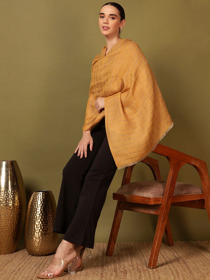 Dhiyona PA Striped Woven Design Woollen Reversible Shawl