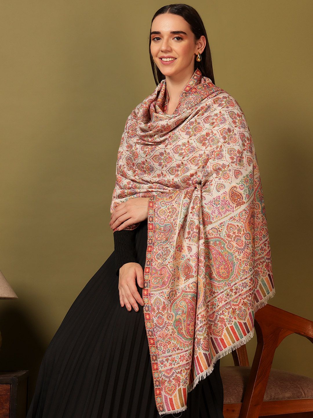Dhiyona PA Gulraiz Kaani Wool Paisley Woven Design Shawl