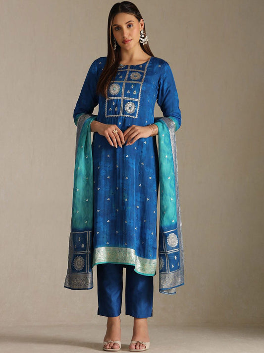 Dhiyona SO Women's Women Floral Regular Kurta with Trousers & With Dupatta