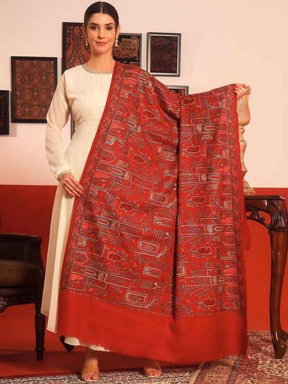 Dhiyona PA Embroidered Arwina Pure Wool Shawl
