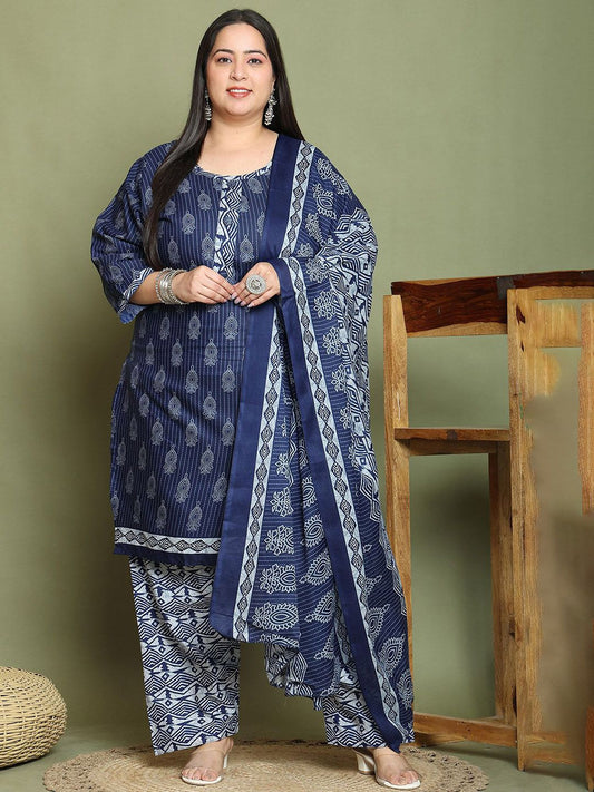 Dhiyona KL Women Floral Printed Regular Kurti with Salwar & Dupatta