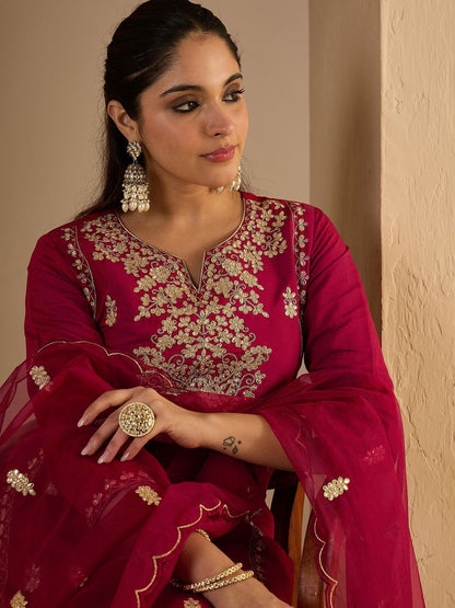 Dhiyona IE Women's Women Ethnic Motifs Printed Kurta with Trousers & Dupatta