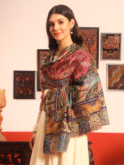 Dhiyona PA Paisley Embroidered Zari Shawl