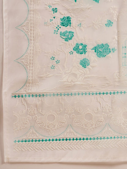 Straight Sequinned Liva Kurta with Palazzos & Dupatta