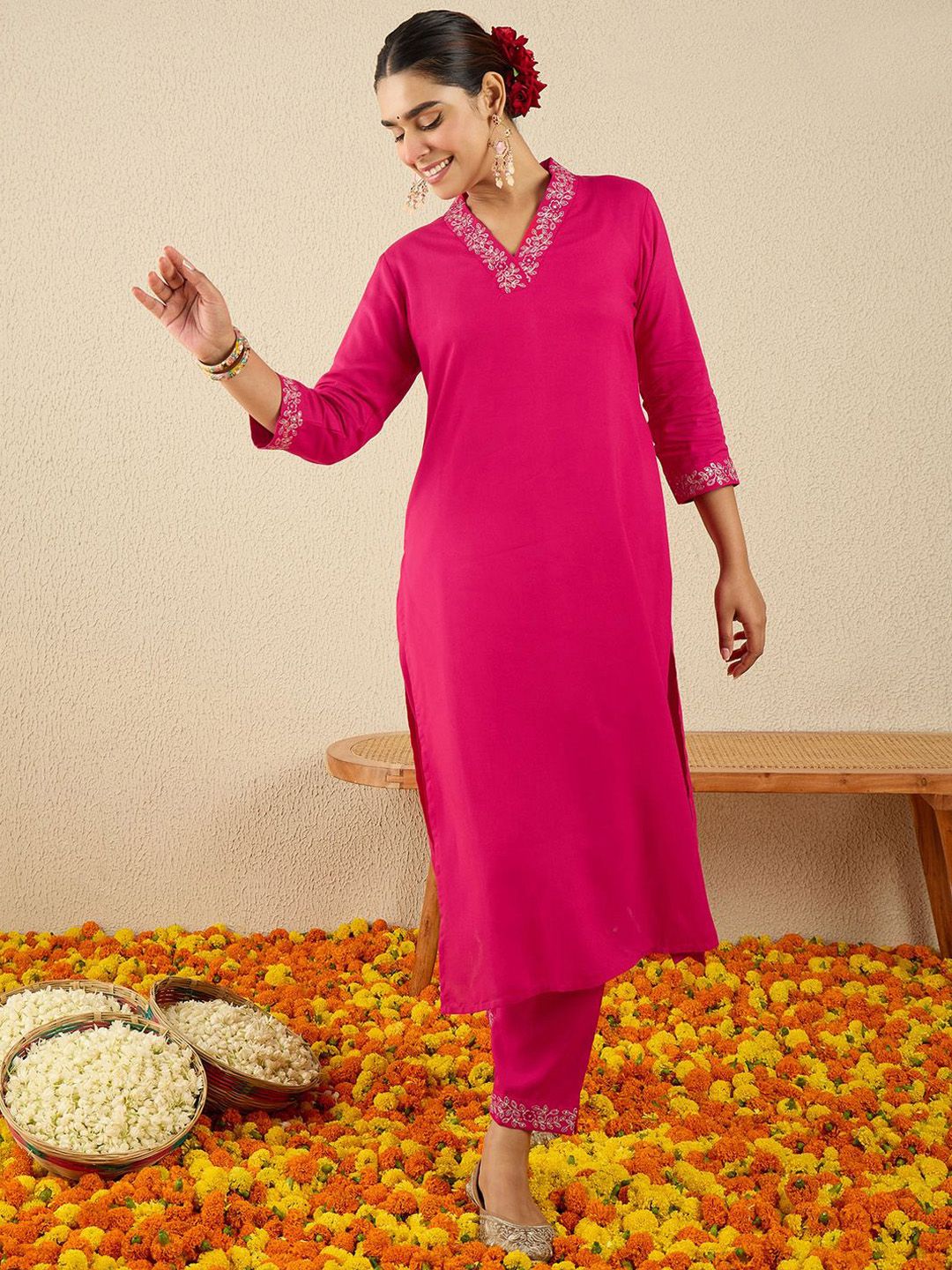 Dhiyona IE V-Neck Tunic With Trouser