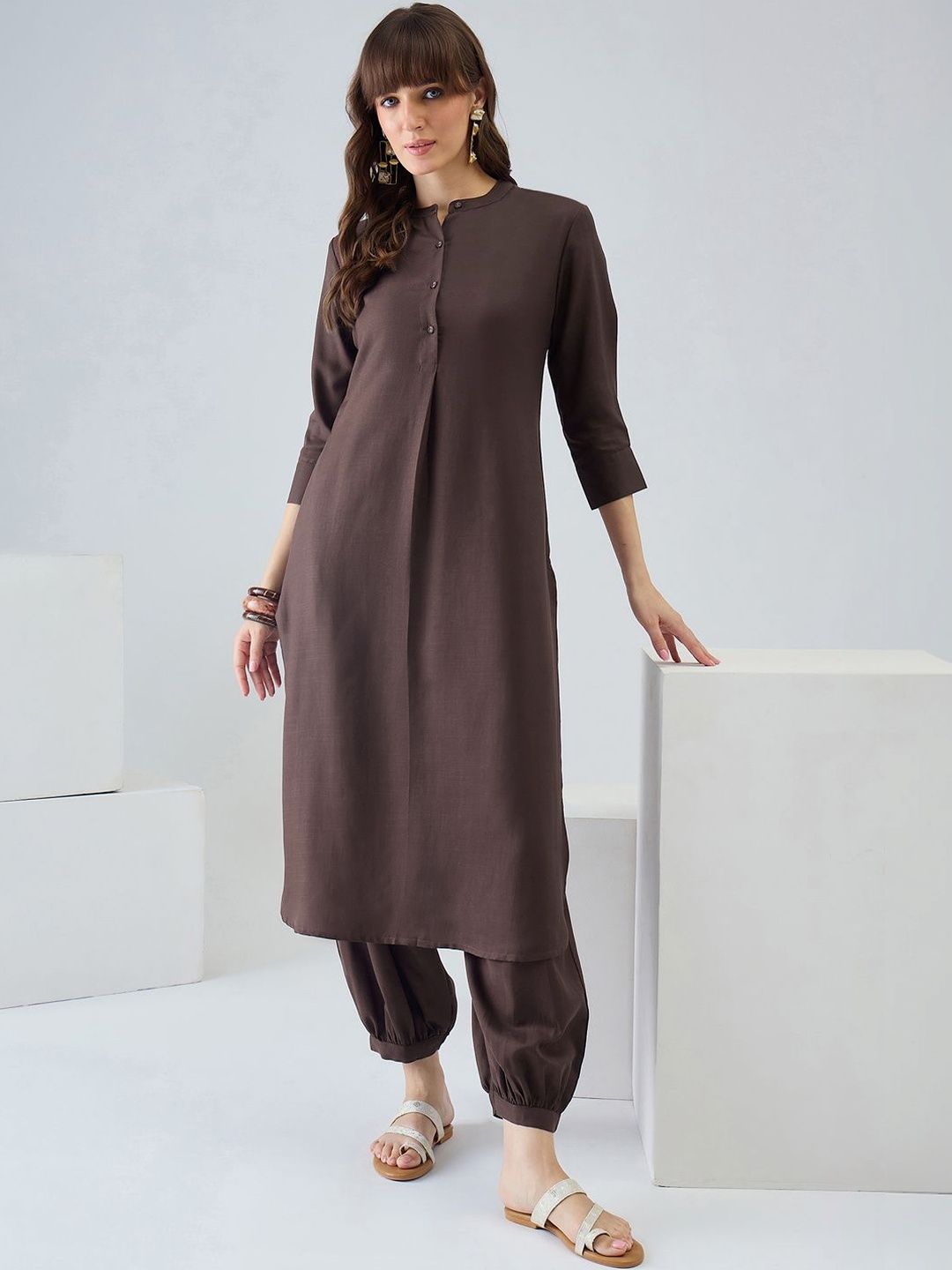 Women Regular Pure Cotton Kurta with Harem Pants